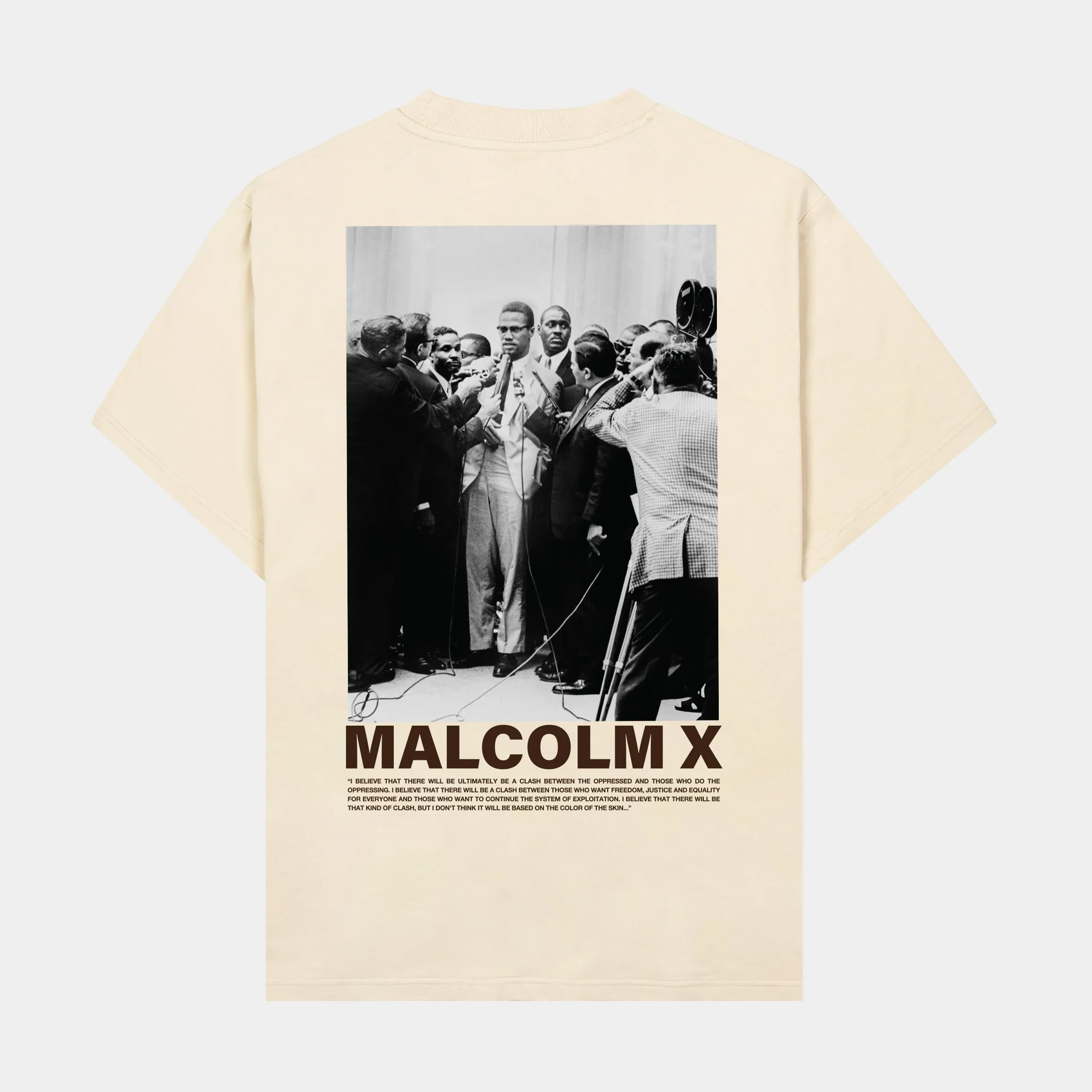 SP x Malcom X Interview Mens Short Sleeve Shirt (Beige/Brown)