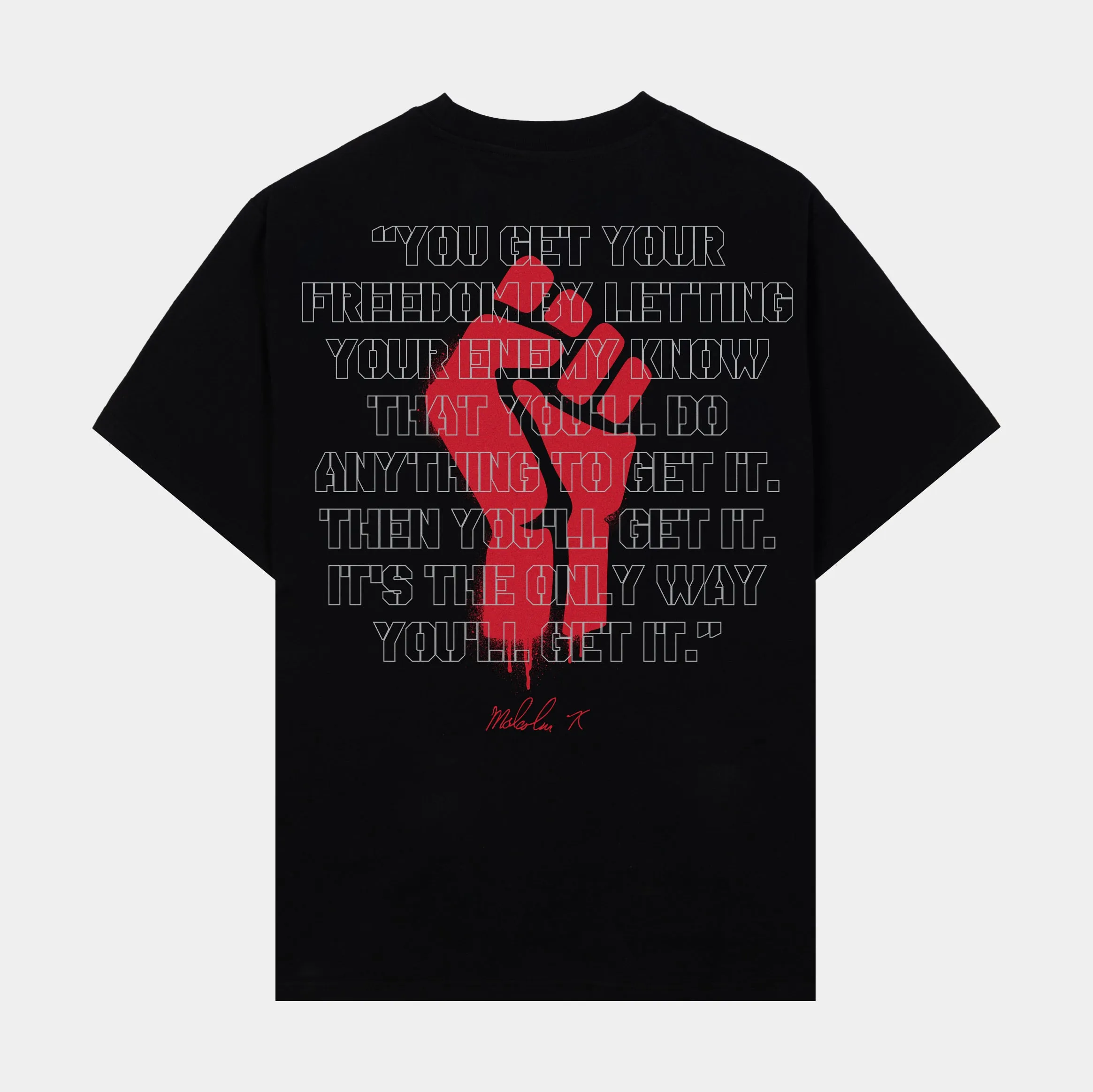 SP x Malcom X Words Mens Short Sleeve Shirt (Black/Red)