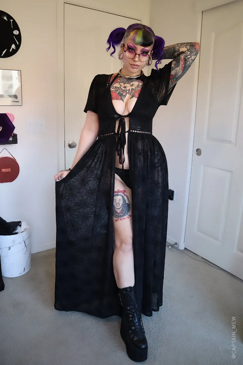 Spiderweb Mesh Kimono Dress