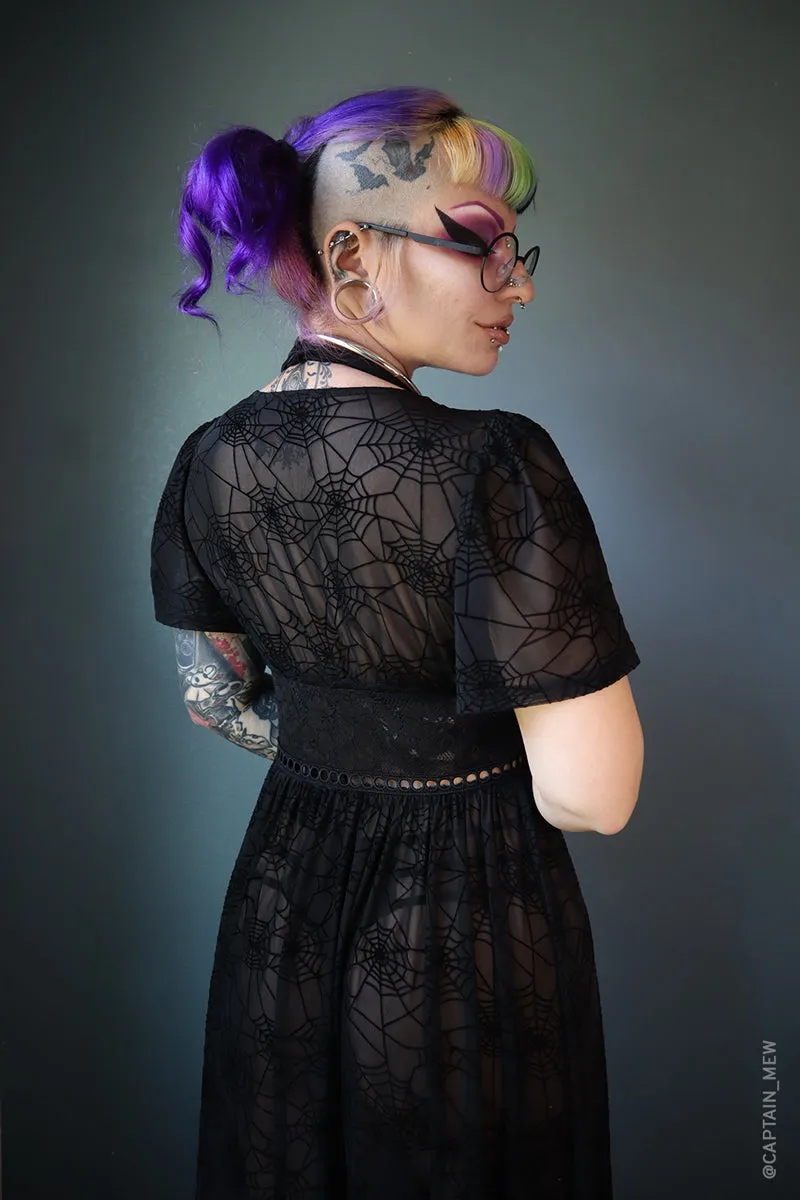 Spiderweb Mesh Kimono Dress