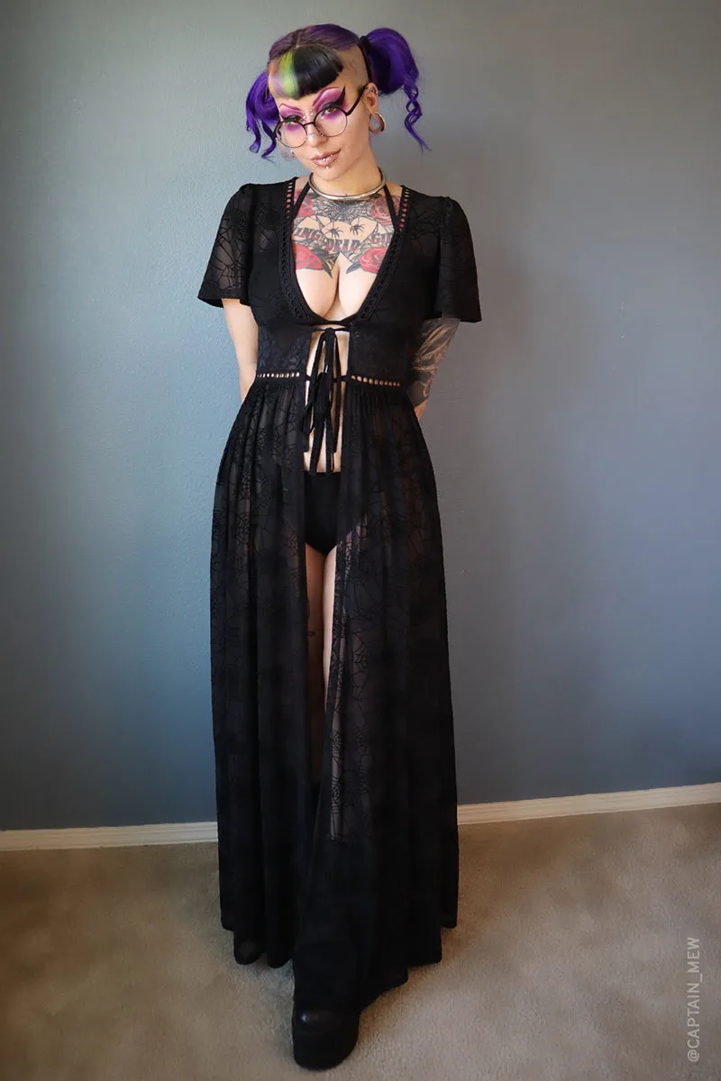 Spiderweb Mesh Kimono Dress