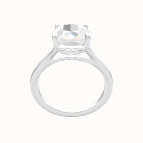 Split Cathedral Engagement Ring With Low Set Pave  Hidden Halo Head