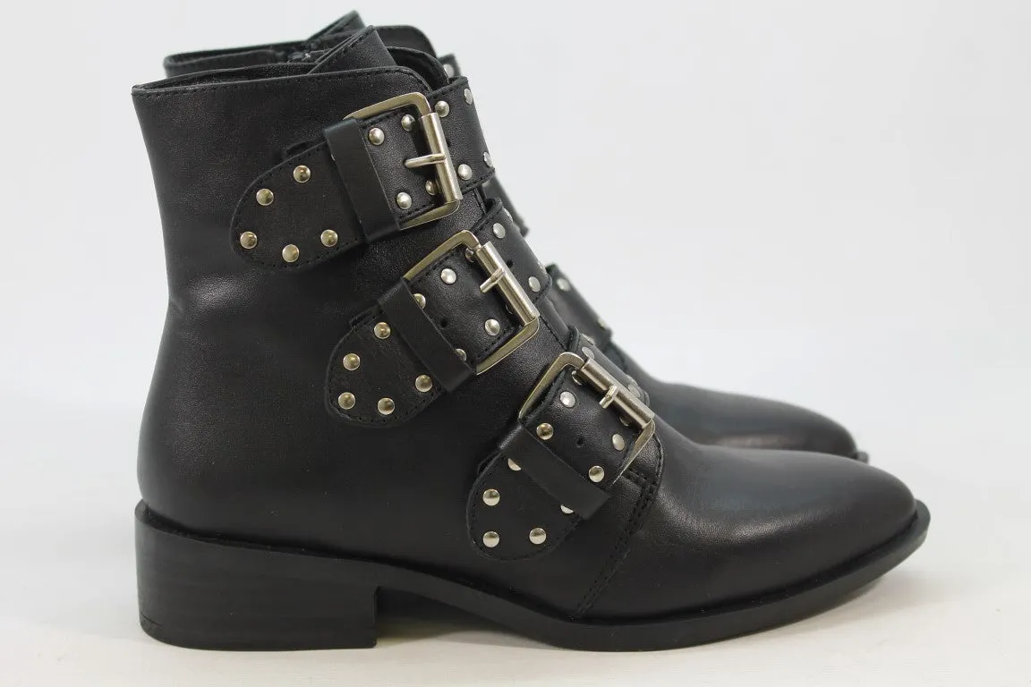 Steven New York Harmon Black Boots 5M(ZAP14417)