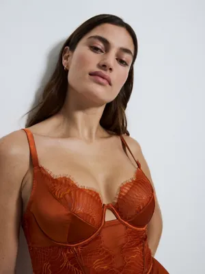 Studio Edit Burnt Orange Lace Body | Lingerie | George at ASDA