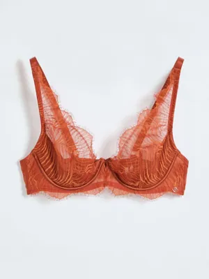 Studio Edit Burnt Orange Lace Non Padded Bra | Lingerie | George at ASDA