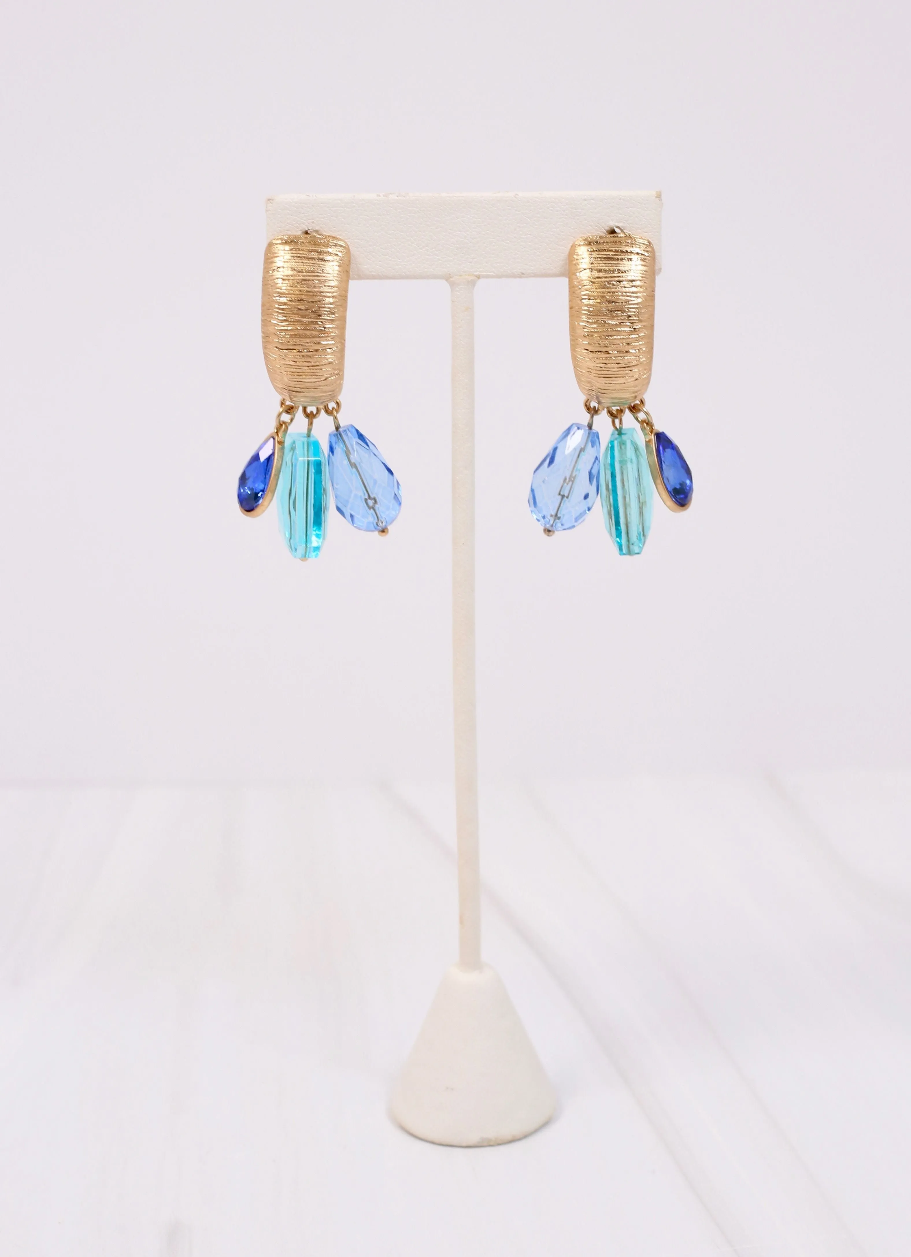 Sundridge Jeweled Hoop Drop Earring BLUE