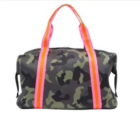 The Cassie Weekender Camo W/pink Straps