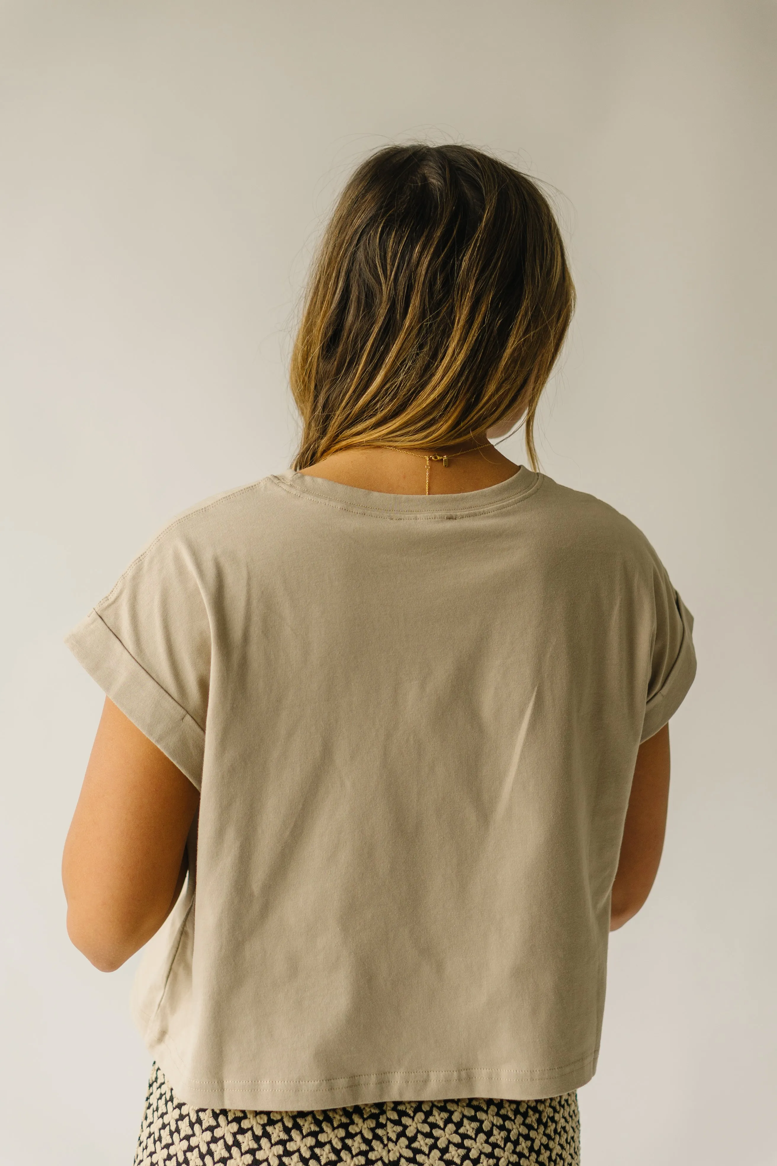 The Fellars Cuffed Sleeve Tee in Tan