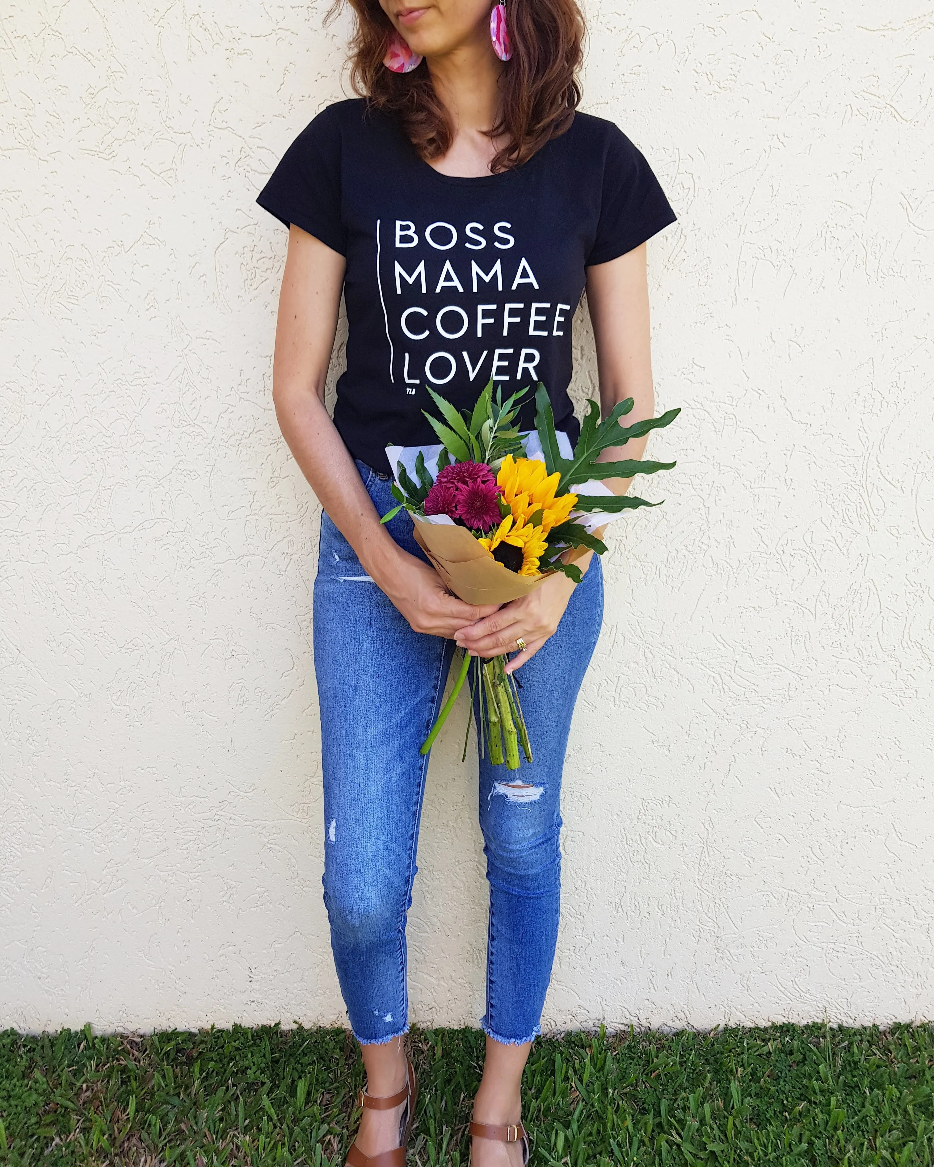 TLB BOSS MAMA COFFEE LOVER Black Tee