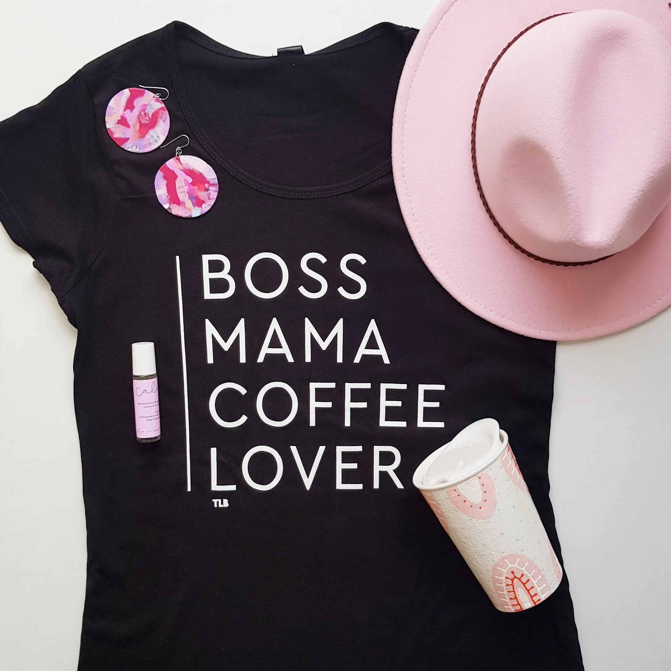 TLB BOSS MAMA COFFEE LOVER Black Tee