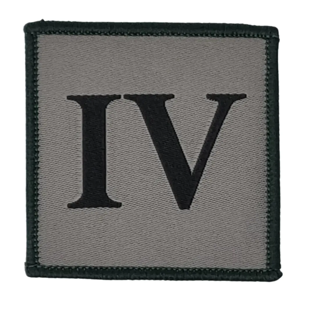 TRF - Ranger - IV - Black on Grey - 50mm x 50mm with Green Border - Pack of 5