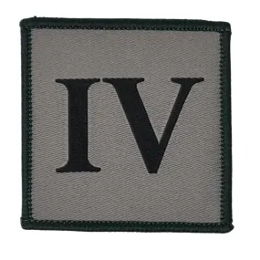 TRF - Ranger - IV - Black on Grey - 50mm x 50mm with Green Border - Velcro - Pack of 5