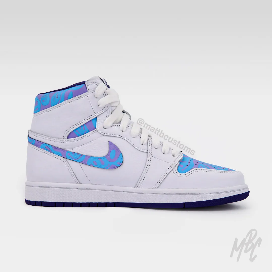 Trippy Smiley Camo - Jordan 1 High | UK 4.5 Womens