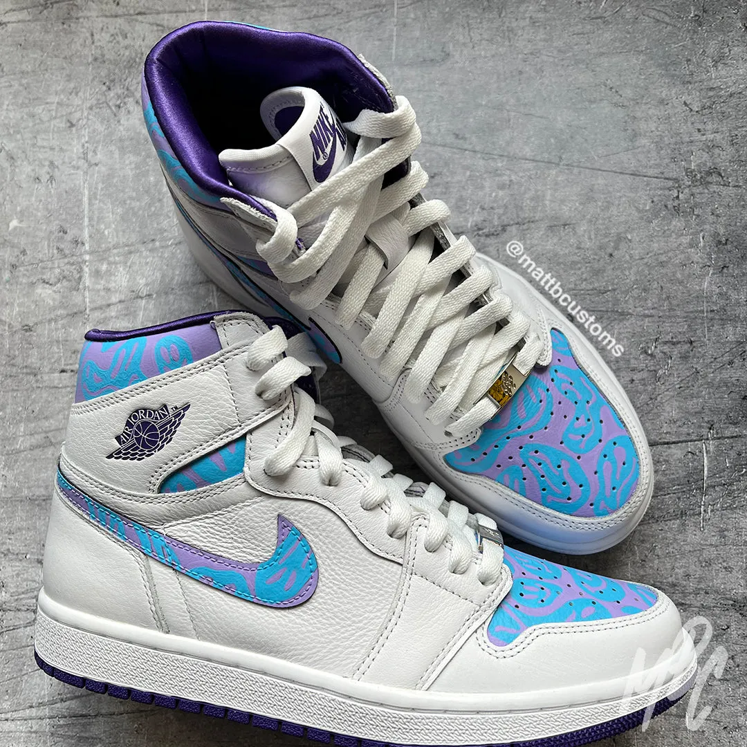 Trippy Smiley Camo - Jordan 1 High | UK 4.5 Womens