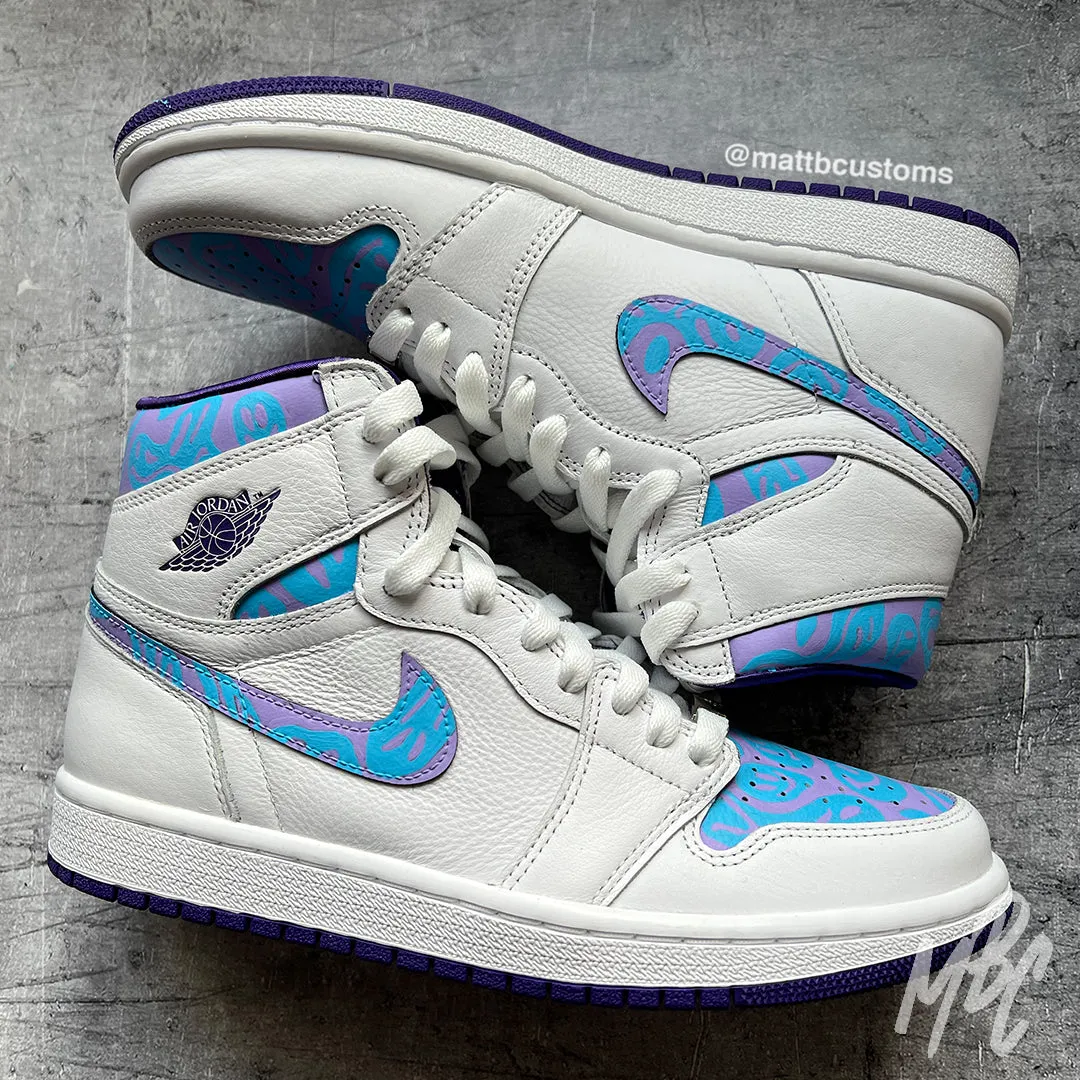 Trippy Smiley Camo - Jordan 1 High | UK 4.5 Womens