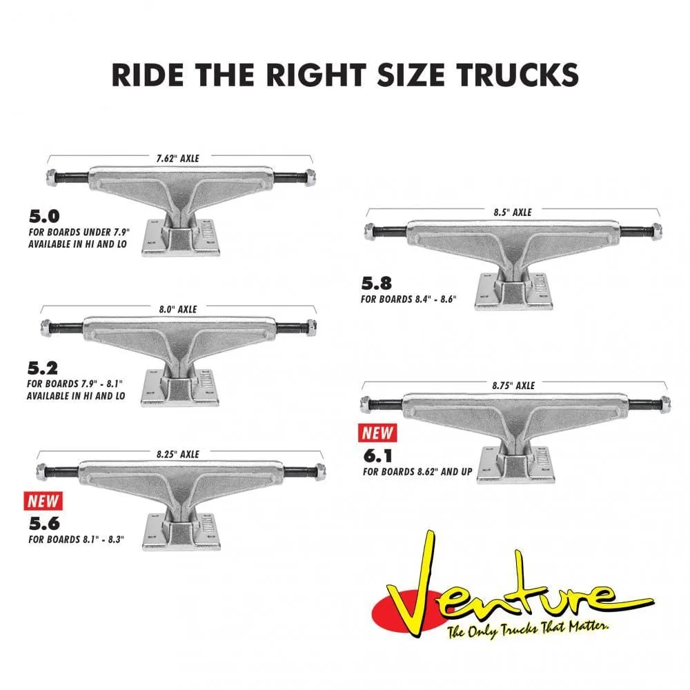 Venture Polished V Hollow Low Trucks 5.25 (PAIR)