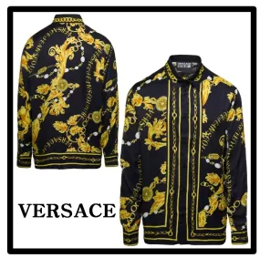 VERSACE  |Unisex Street Style Collaboration Logo Luxury Shirts