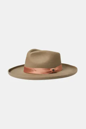 Victoria Felt Fedora - Timberwolf/Rose Gold Satin