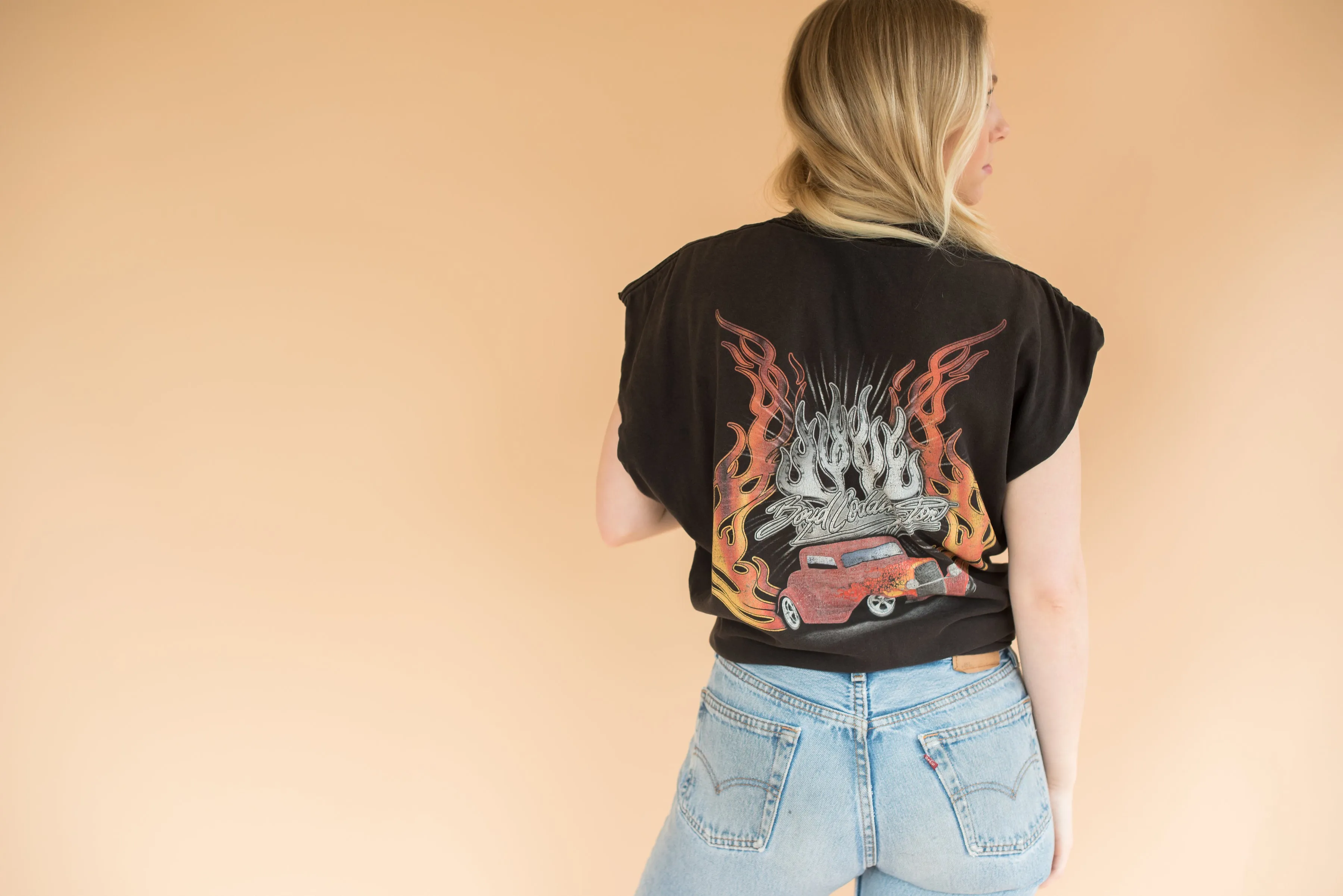 Vintage Cut-Off Flame Tee