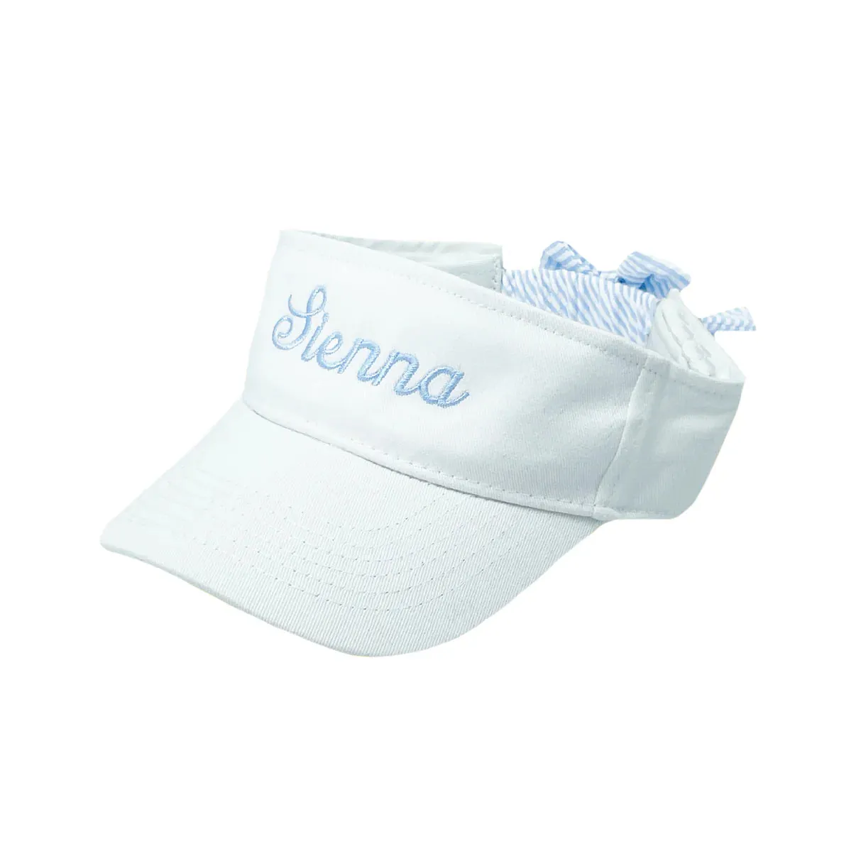 Winnie White Visor With Blue Bow - Girls