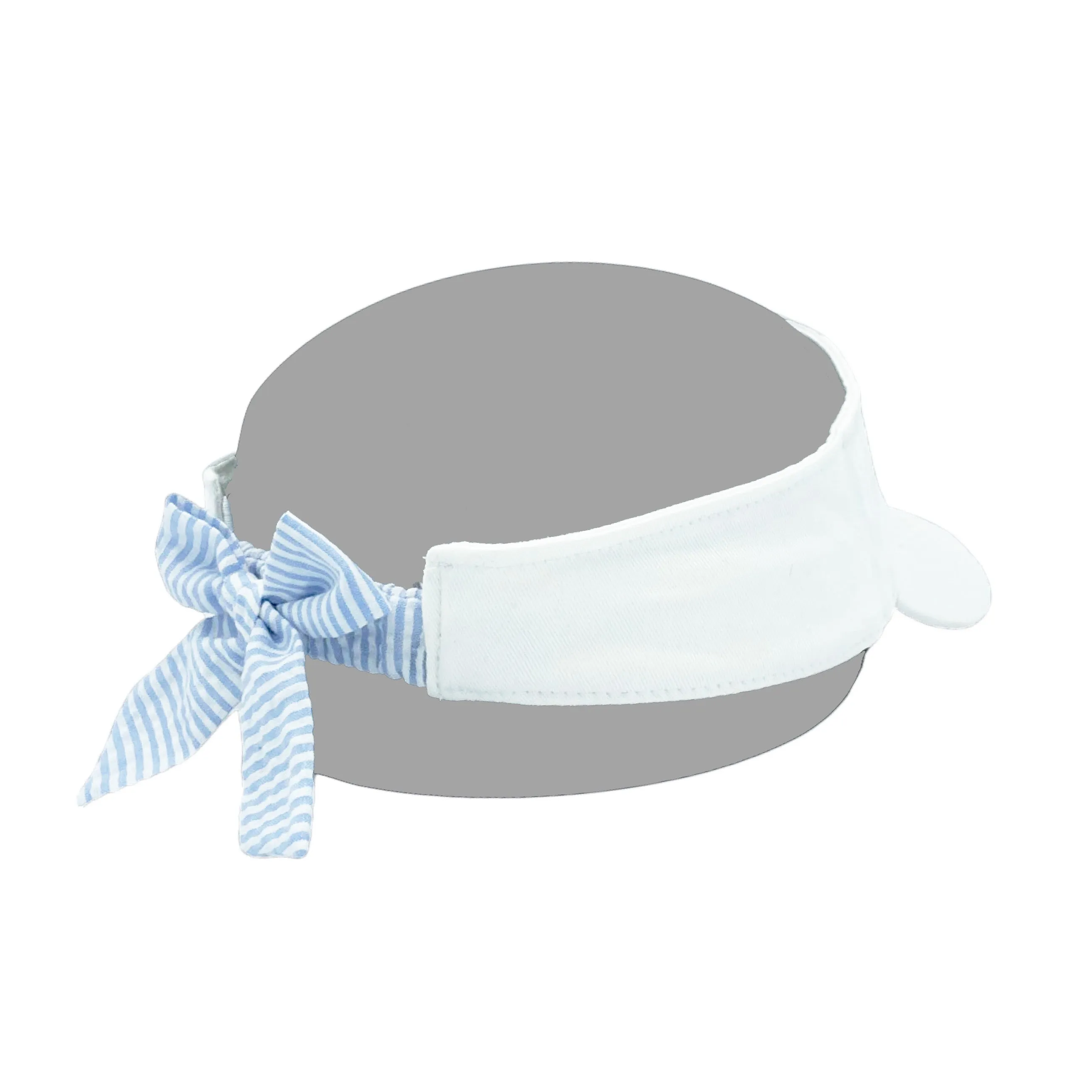 Winnie White Visor With Blue Bow - Girls