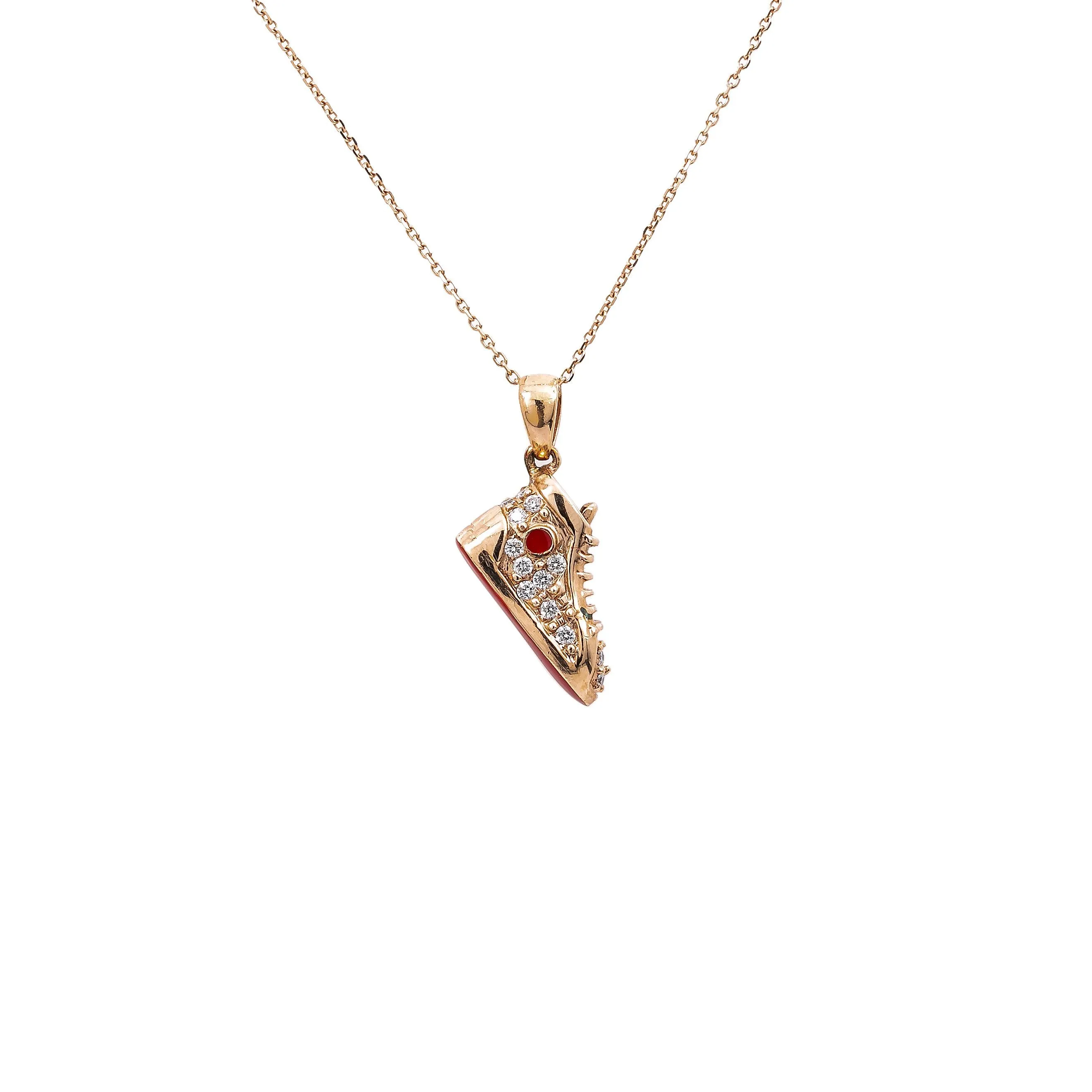 Women’s 14K Rose Gold Shoe Pendant with 0.30 CT Diamonds