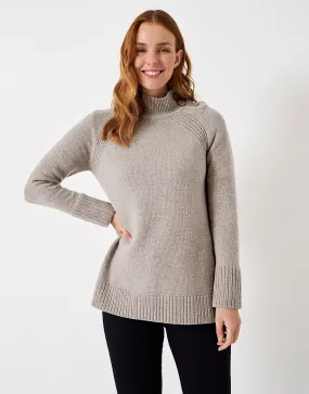 Women's Aria Longline Lambswool Blend Jumper from Crew Clothing Company