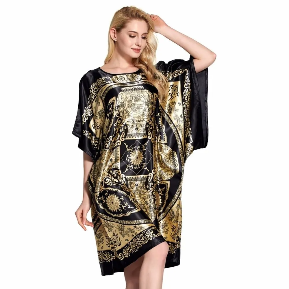 Women's Home Clothing Chinese Knee-Length Robe Pajama Nightwear Bathrobe