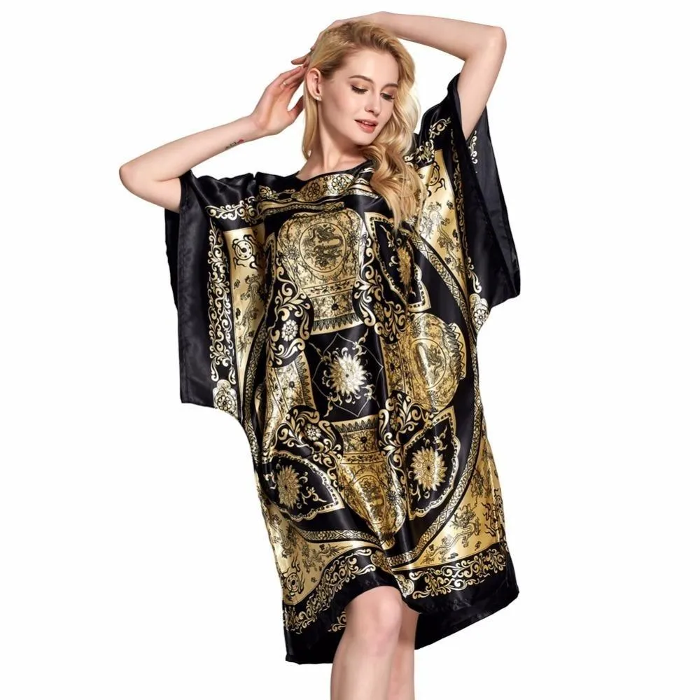 Women's Home Clothing Chinese Knee-Length Robe Pajama Nightwear Bathrobe