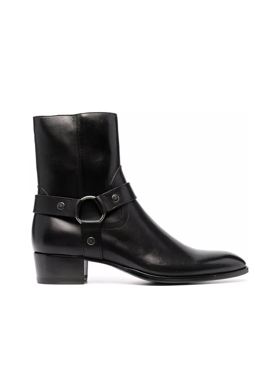 Wyatt Harness Boots in Smooth Leather