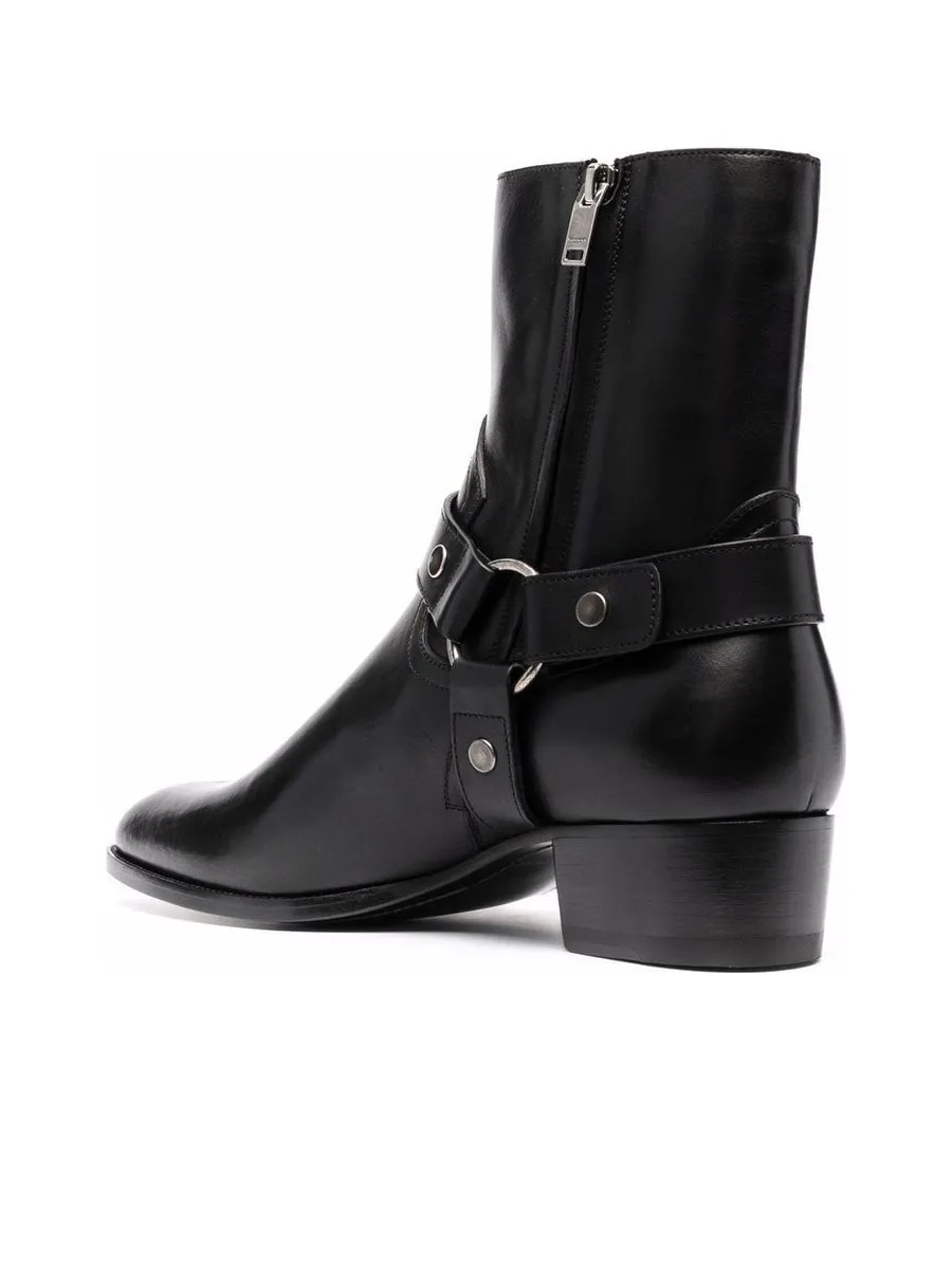 Wyatt Harness Boots in Smooth Leather