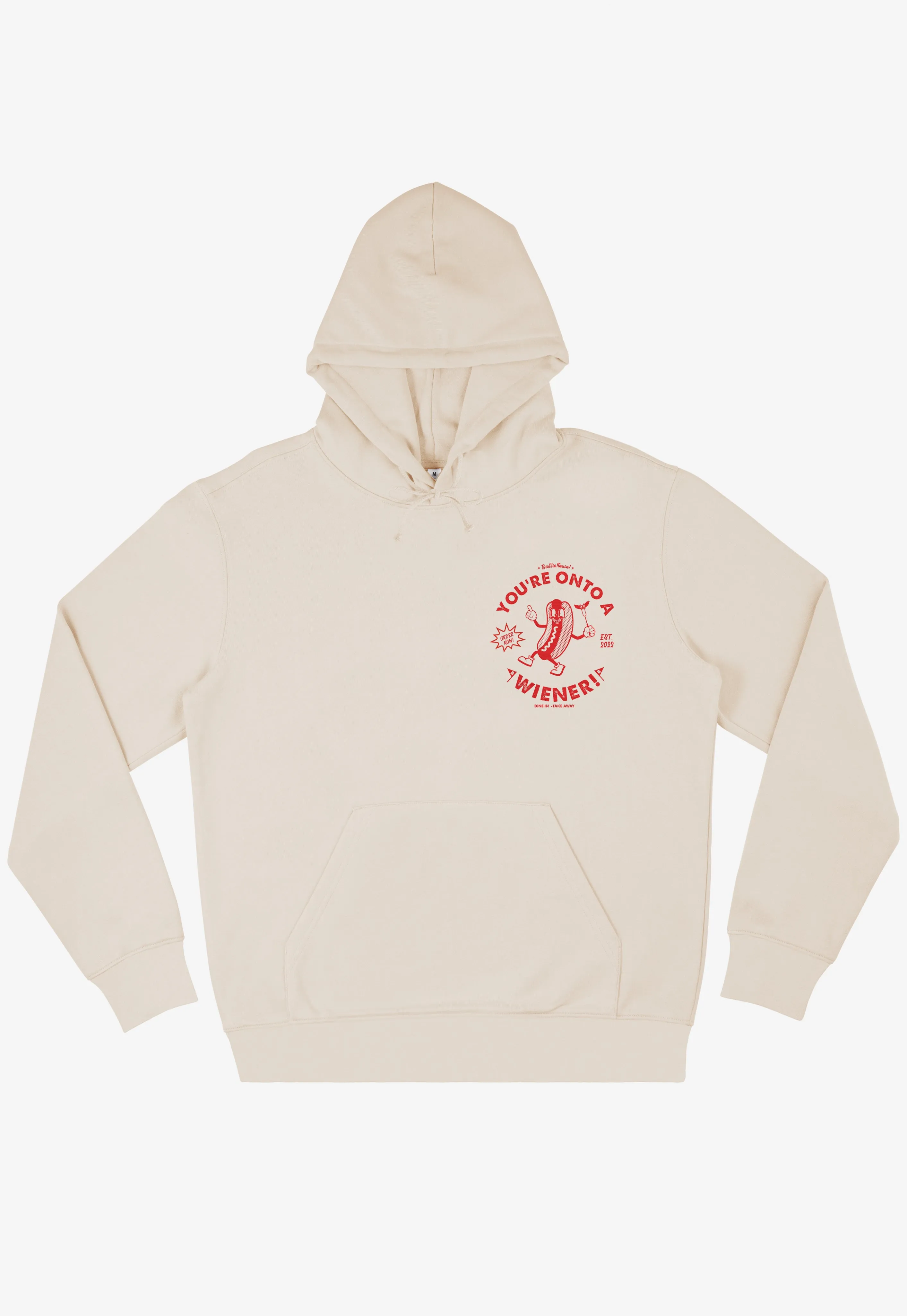 You’re Onto A Wiener Vanilla Hoodie With Hot Dog Logo