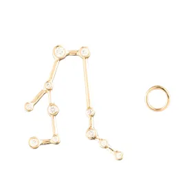 Zodiacs 14K & Diamond Gemini + Air Stud Set