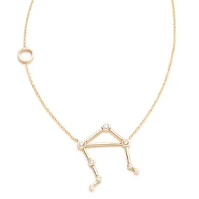 Zodiacs 14K & Diamond Libra + Air Necklace