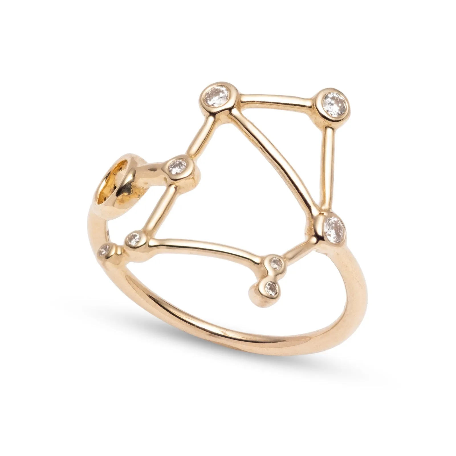 Zodiacs 14k & Diamond Libra + Air Ring