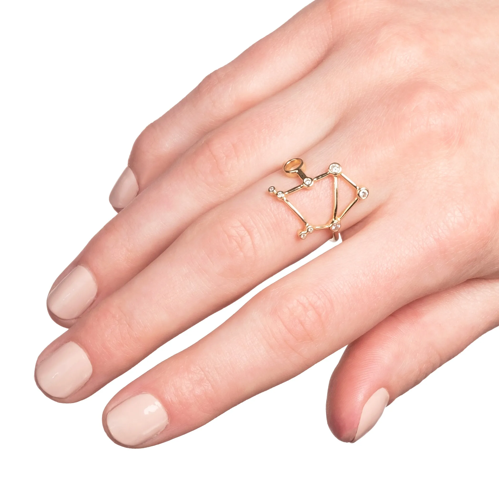 Zodiacs 14k & Diamond Libra + Air Ring